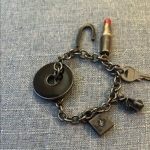 Unique Charm Bracelet with Black Accents